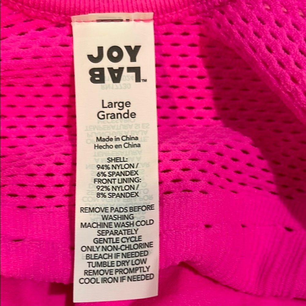 🆕Bright Pink JoyLab Sleeveless V-Neck 
 Romper with compression Size L - Picture 5 of 12